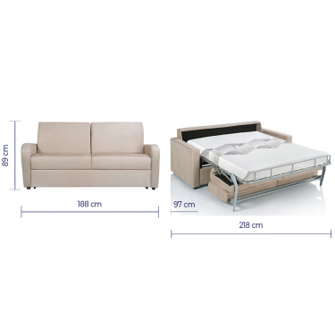 Canapé convertible BERLIN + Matelas mousse ou latex