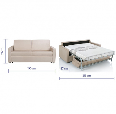 Canapé convertible VIENNE + Matelas mousse ou latex